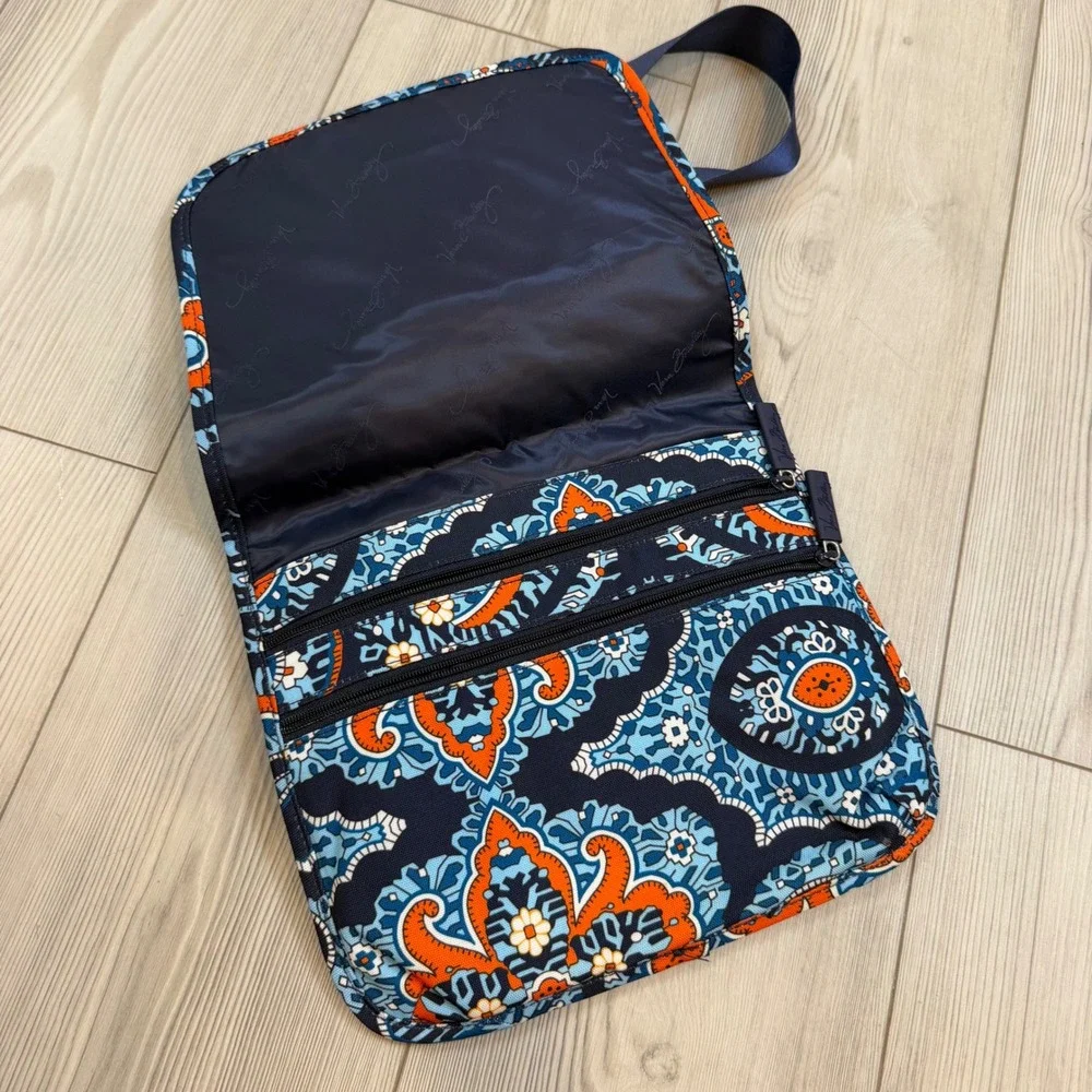 Vera Bradley Crossbody Messenger Bag Blue Orange Paisley Adjustable Strap